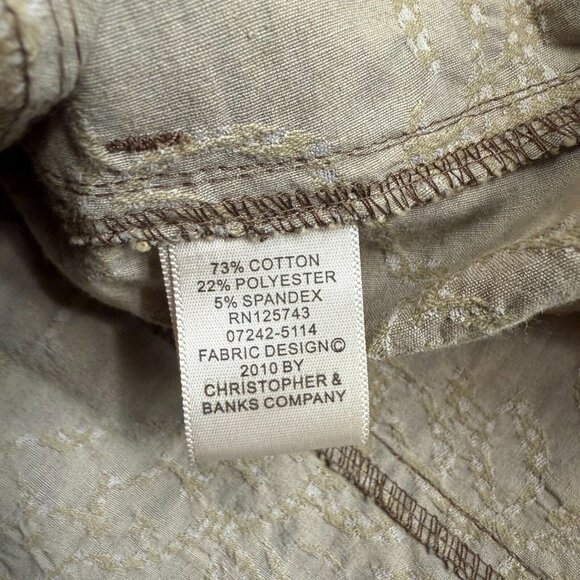 Christopher Banks‎ Womens Taupe Batik Style Button Up Jacket - Picture 10 of 13